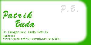 patrik buda business card